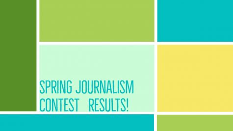 Spring Journalism Contest Results! with color blocks in spring colors